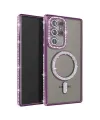 Samsung Galaxy S25 Ultra Kılıf Joke Simli Magneticsafe Kılıf - Derin Mor