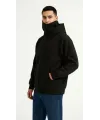 Samuray Ninja Çift Kapüşonlu ZIP Fermuarlı Kanguru Cepli Tam Fermuarlı Hoodie Sweatshirt - Siyah