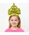 Sarı Happy Birthday Prenses Tacı – Doğum Günü Taç Aksesuarı