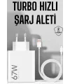 Şarj Aleti 67w Hızlı Şarj Turbo Type-c Uyumlu Şarj Adaptörü Kablosu