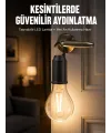 Şarjlı Aydınlatma Ampul Tasarımlı Ambians Işık Askılı Kamp Lambası