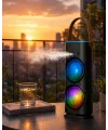 Şarjlı Buharlı Serinletici Fan Rgb Işıklı Çift Pervaneli Masa Fanı