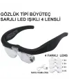 Şarjlı Gözlük Büyüteç  4 Farklı Lens 11537dc