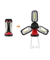 Şarjlı Katlanabilir 3 XCob Led + 3W Led Çok Fonksiyonlu Kamp Feneri P-8801