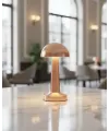 Şarjlı Led Masa Lambası 3 Kademe Dokunmatik Bronz Modern Tasarım