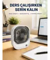 Şarjlı Masaüstü Fan 3 Kademeli Güçlü Hava Akışı