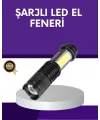 Şarjlı Mini Led El Feneri 2000 Lümen Su Geçirmez