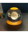 Satürnlü Kız Temalı Işıklı Cam Küresi