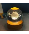 Satürnlü Kız Temalı Işıklı Cam Küresi