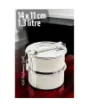 Sefer Tası Yemek Kabı Paslanmaz Çelik 2 Katlı 14 cm 1.3 LİTRE 721365