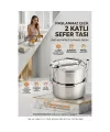 Sefer Tası Yemek Kabı Paslanmaz Çelik 2 Katlı 14 cm 1.3 LİTRE 721365