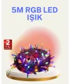 Şeffaf Kablolu 50 Ampullü 5 Metre Led Işık Dekoratif Aydınlatma