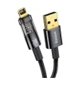 Şeffaf Uçlu iPhone 45w Usb Hızlı ve Dayanıklı Şarj ve Data Işıklı Örgü Kablo 1 Metre