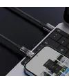 Şeffaf Uçlu iPhone 45w Usb Hızlı ve Dayanıklı Şarj ve Data Işıklı Örgü Kablo 1 Metre