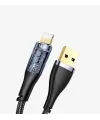 Şeffaf Uçlu iPhone 45w Usb Hızlı ve Dayanıklı Şarj ve Data Işıklı Örgü Kablo 1 Metre