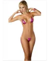 Seksi Şefaf Lastikli Pembe Lame Sütyen Kilot TG279153