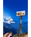 Selfie Çubuğu Tripod Kumandalı Telefon Tutucu Siyah