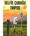 Selfie Çubuğu Tripod Kumandalı Telefon Tutucu Siyah
