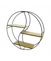 Sembol - Yuvarlak 3 Katlı Metal Dekoratif Duvar Raf 60 X 14 X 60 Cm