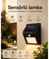 Sensörlü, Güneş Enerjili Led Duvar Lambası Bahçe Ve Balkon Aydınlatma