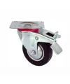 Servis Tekeri - Tablalı Frenli Siyah Döner - Çap 80 Mm