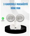 Sessiz Çalışan Usb Şarjlı Çift Kafalı Masaüstü Fan – Ev Ve Ofis İçin