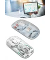 Sessiz Tıklama Çift Modlu Bluetooth Ve Alıcı Şeffaf Mouse Fare