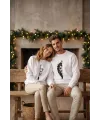Sevgililer Günü Baskılı Oversize Bisiklet Yaka Sweatshirt - Beyaz