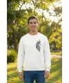 Sevgililer Günü Baskılı Oversize Bisiklet Yaka Sweatshirt - Beyaz