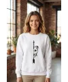 Sevgililer Günü Baskılı Oversize Bisiklet Yaka Sweatshirt - Beyaz
