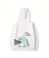 Sevgililer Günü Baskılı Oversize Kapüşonlu Sweatshirt Hoodie - Beyaz