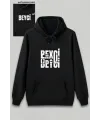 Sevgililer Günü Beyci Hediye Baskılı Oversize Kapüşonlu Sweatshirt - Siyah