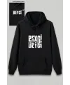 Sevgililer Günü Beyci Hediye Baskılı Oversize Kapüşonlu Sweatshirt - Siyah
