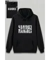 Sevgililer Günü Hanımcı Hediye Baskılı Oversize Kapüşonlu Sweatshirt - Siya