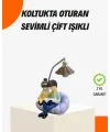 Sevgiliye Özel Çift Figürlü Led Masa Lambası Okuyan Çift Tasarım