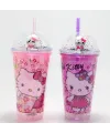 Sevimli Hello Kitty Işıklı Pipetli Boncuklu Suluk & Bardak 400 Ml  IEG4706