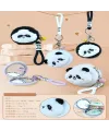 Sevimli Panda Tasarımlı Peluş Anahtarlıklı Ayna