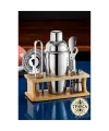 Shaker Kokteyl Set - 7 Parça 550 ML Shaker Coctail Set Bambu Standlı 721826