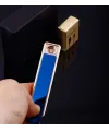 Şık Görünümlü Usb Şarjlı Rezistanslı İnce Slim Metal Çakmak (mavi)
