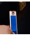 Şık Görünümlü Usb Şarjlı Rezistanslı İnce Slim Metal Çakmak (mavi)
