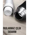 Şık Ve Dayanıklı 3 Bardaklı Termos Seti Uzun Süre Isı Koruma Özellikli