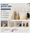 Silikon 5 Kollu Şeffaf Yapışkan Askı