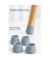 Silikonlu Sandalye Ayak Koruyucu – Sessiz ve Çiziksiz Kullanım, 4’lü Set GRİ