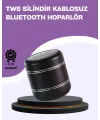 Silindir Tasarım Mini Bluetooth Hoparlör 10m Çekim Güçlü Bas Ve Mikrofonlu