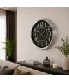 Silver Elegance Dekoratif 60 x 60 Cm Metal Duvar Saati