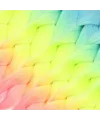 Simli Açık Mavi / Neon Sarı / Pembe Ombreli Örgülük Saç 100 Gr.