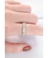 ietaks™ Sıralı Baget Taşlı Silver Renk Ayarlanabilir Yüzük