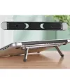 Siyah 2 Kademeli Katlanabilir ve Yapışkanlı Laptop Standı