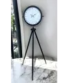 Siyah 24 Saat Göstergeli Özel Tasarım Tripod Ayaklı Saat