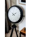 Siyah 24 Saat Göstergeli Özel Tasarım Tripod Ayaklı Saat